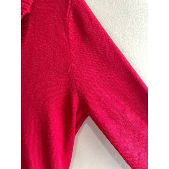 The Limited Turtleneck Sweater Womens S Red Button Neck Longer Length - Picture 6 of 9